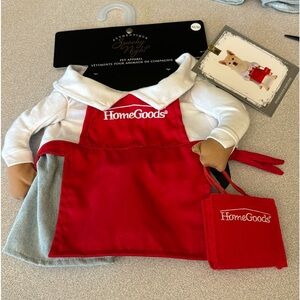 Red and White Dog Apron Outfit